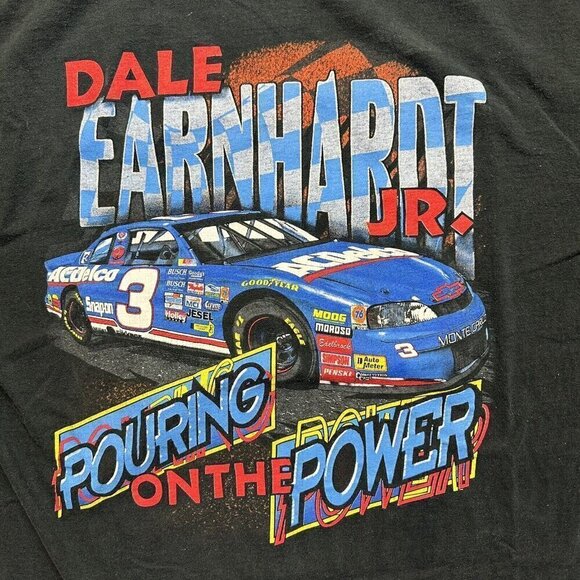 Vtg Dale Earnhardt Jr TShirt Pouring On The Power Double Sided 1998 Size XL - Picture 3 of 8